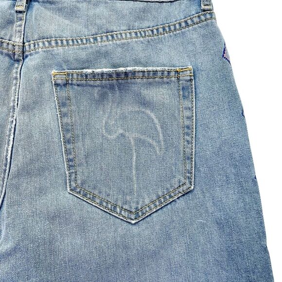 Sandrine Rose Embroidered Boyfriend Jeans Size 28 | 6 Handmade in LA Boho Chic - Picture 6 of 14